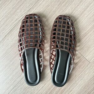 Vince Barcelona Jelly Cage Brown Woven Slip-On Shoes